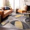 World Rug Gallery Modern Geometric Circular Harmony Non Shedding Soft Area Rug 5' x 7' Yellow 393YELLOW5x7 - alternate 3